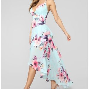 Baby blue low high Maxi dress